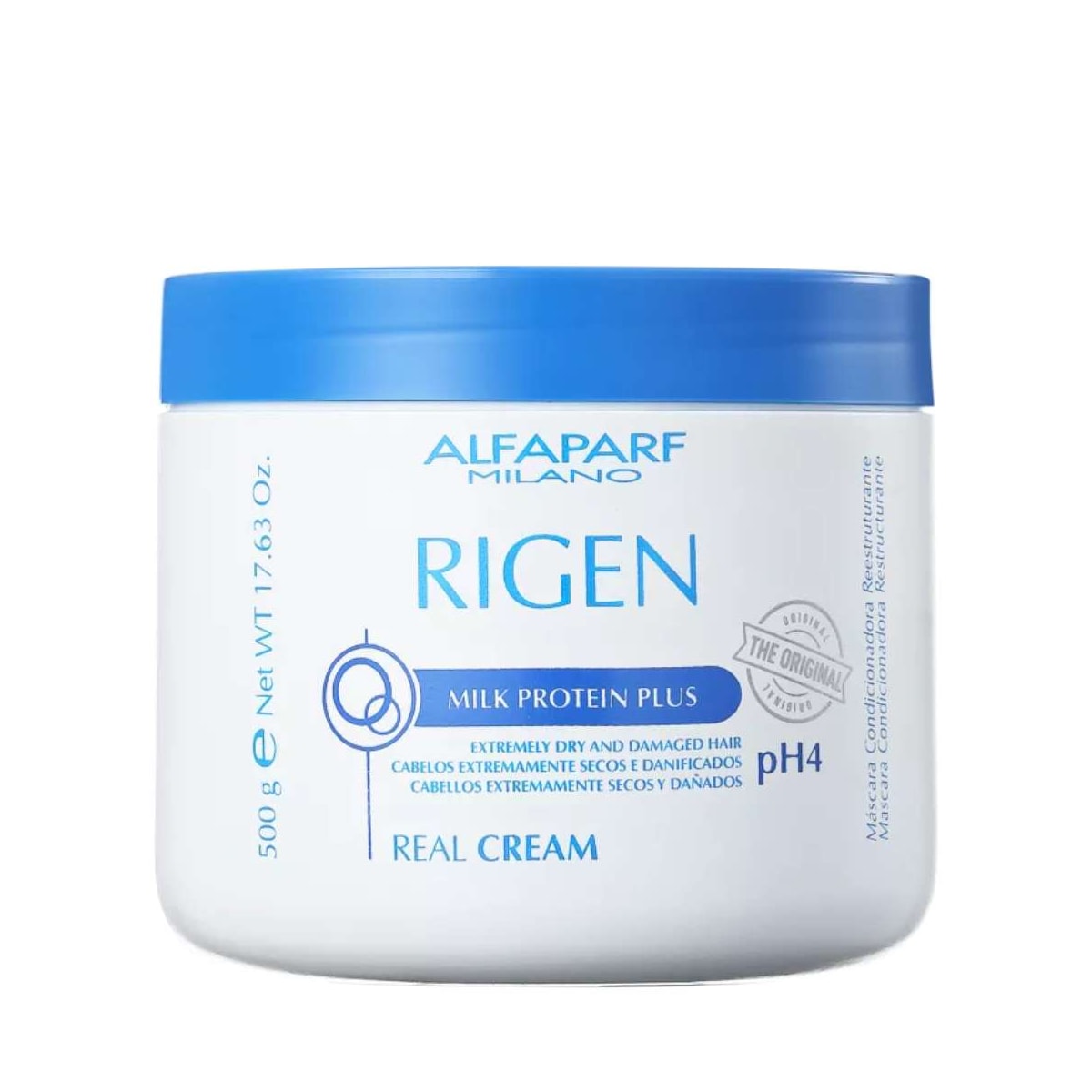 Alfaparf Rigen Milk Protein Plus Real Cream Ph 4 Máscara 500g Alfaparf Rigen Milk Protein Plus Real Cream Ph 4 Máscara 500g