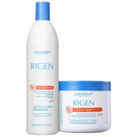 Alfaparf Rigen Restore System Restructuring Kit Shampoo 500g + Máscara 500ml Alfaparf Rigen Restore System Restructuring Kit Shampoo 500g + Máscara 500ml