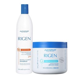 Alfaparf Rigen Shampoo Restore Restructuring 500ml + Milk Protein Plus Nourishing Cream Mascara 500g