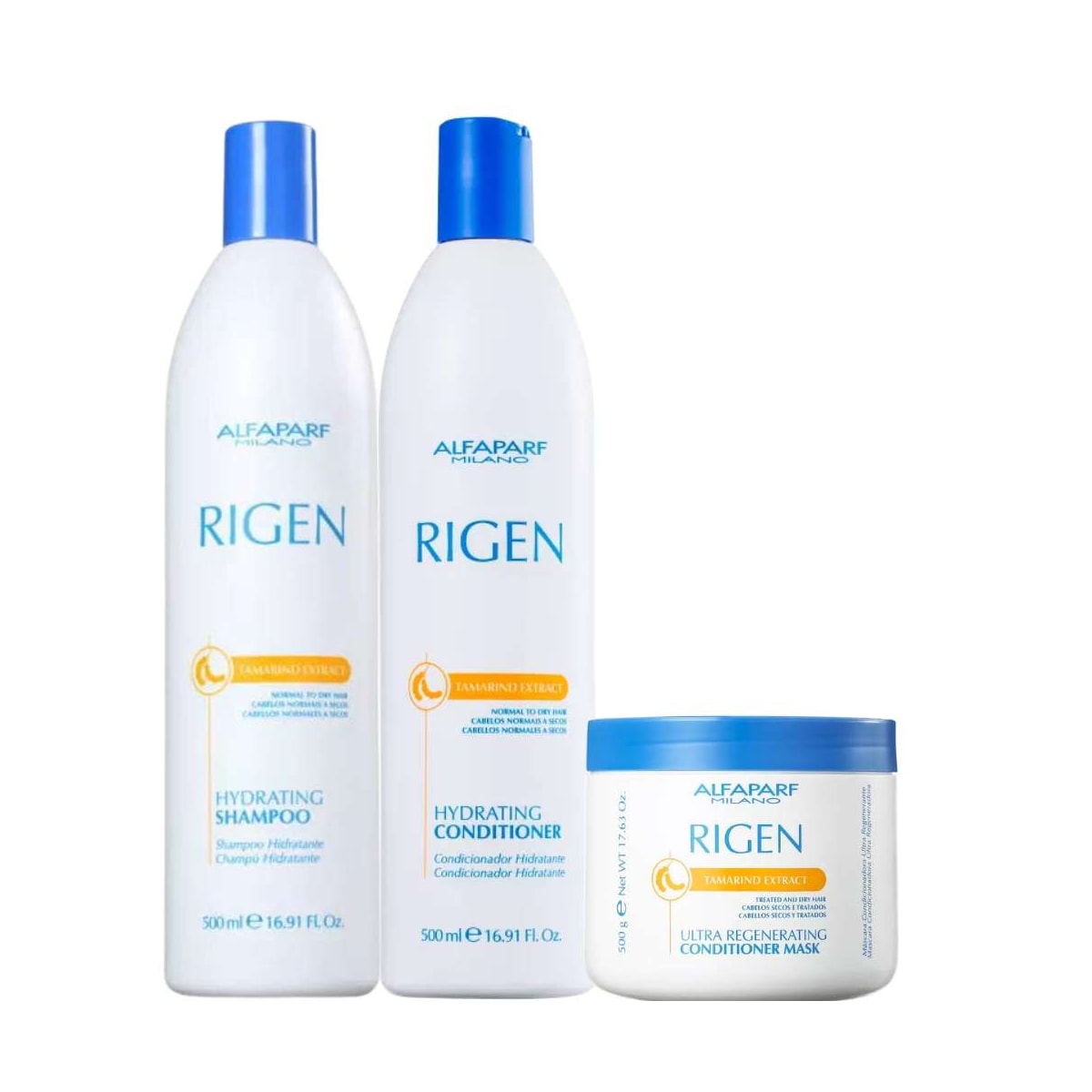 Alfaparf Rigen Tamarind Shampoo + Condicionador 500ml + Máscara 500g Alfaparf Rigen Tamarind Shampoo + Condicionador 500ml + Máscara 500g