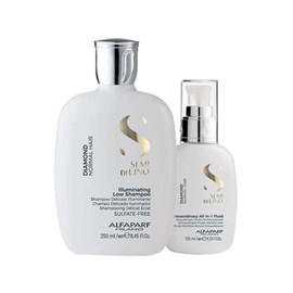 Alfaparf Semi Di Lino Diamond Illuminating Kit Shampoo 250ml + Leave-in 125ml