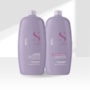 Alfaparf Semi Di Lino Smoothing Rebel Hair Shampoo 1000ml + Condicionador 1000ml