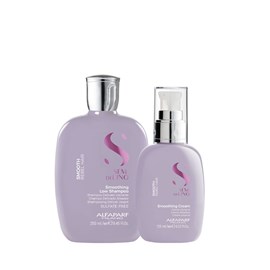 Alfaparf Semi Di Lino Smoothing Rebel Hair Shampoo 250ml + Leave-In Cream 125ml