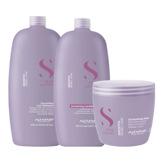 Alfaparf Semi Di Lino Smoothing Rebel Hair Trio Grande - Doce Beleza