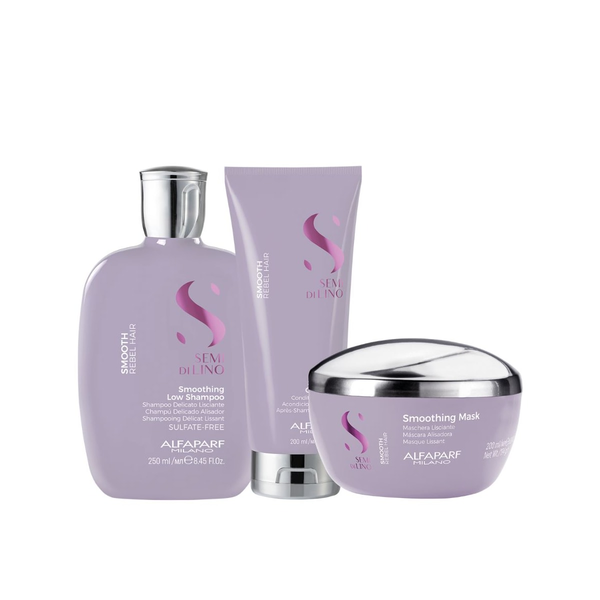 Alfaparf Semi Di Lino Smoothing Rebel Hair Trio Pequeno Alfaparf Semi Di Lino Smoothing Rebel Hair Trio Pequeno