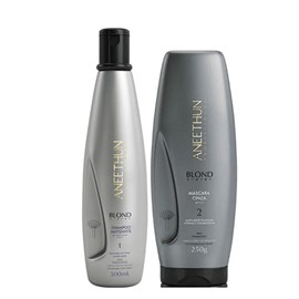 Aneethun Blond System Kit Shampoo Matizante 300ml + Máscara Cinza 250g