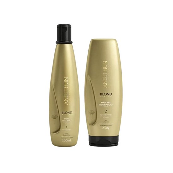 Aneethun Blond System Shampoo Silver 300ml + Máscara Iluminadora 250g