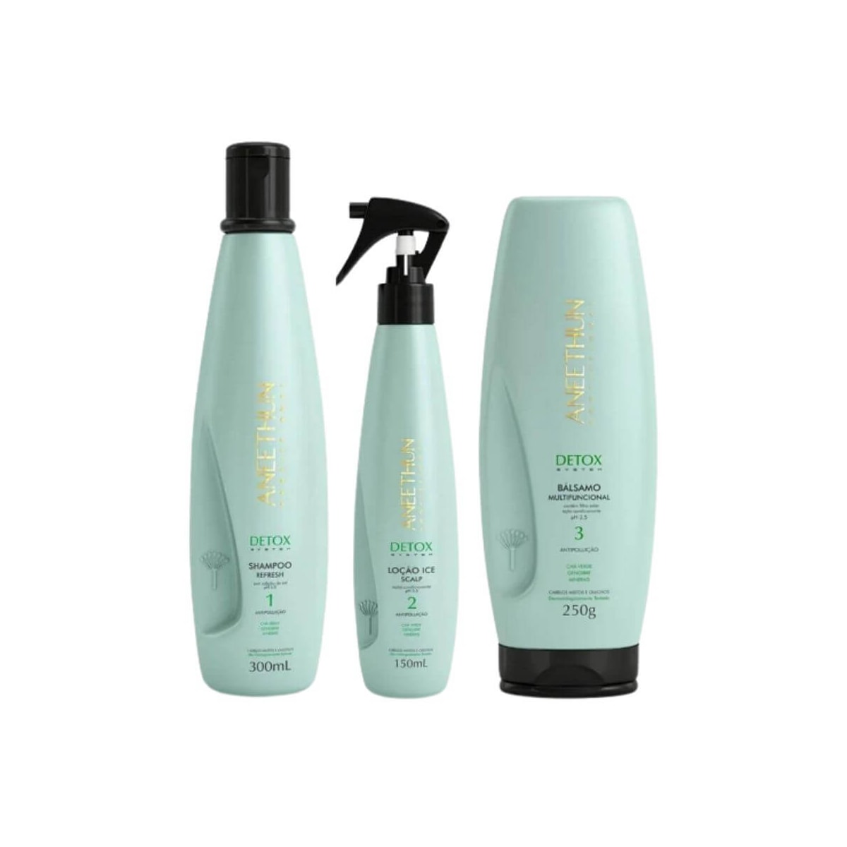 Aneethun Detox Shampoo 300ml + Loção 150ml + Bálsamo 250g Aneethun Detox Shampoo 300ml + Loção 150ml + Bálsamo 250g