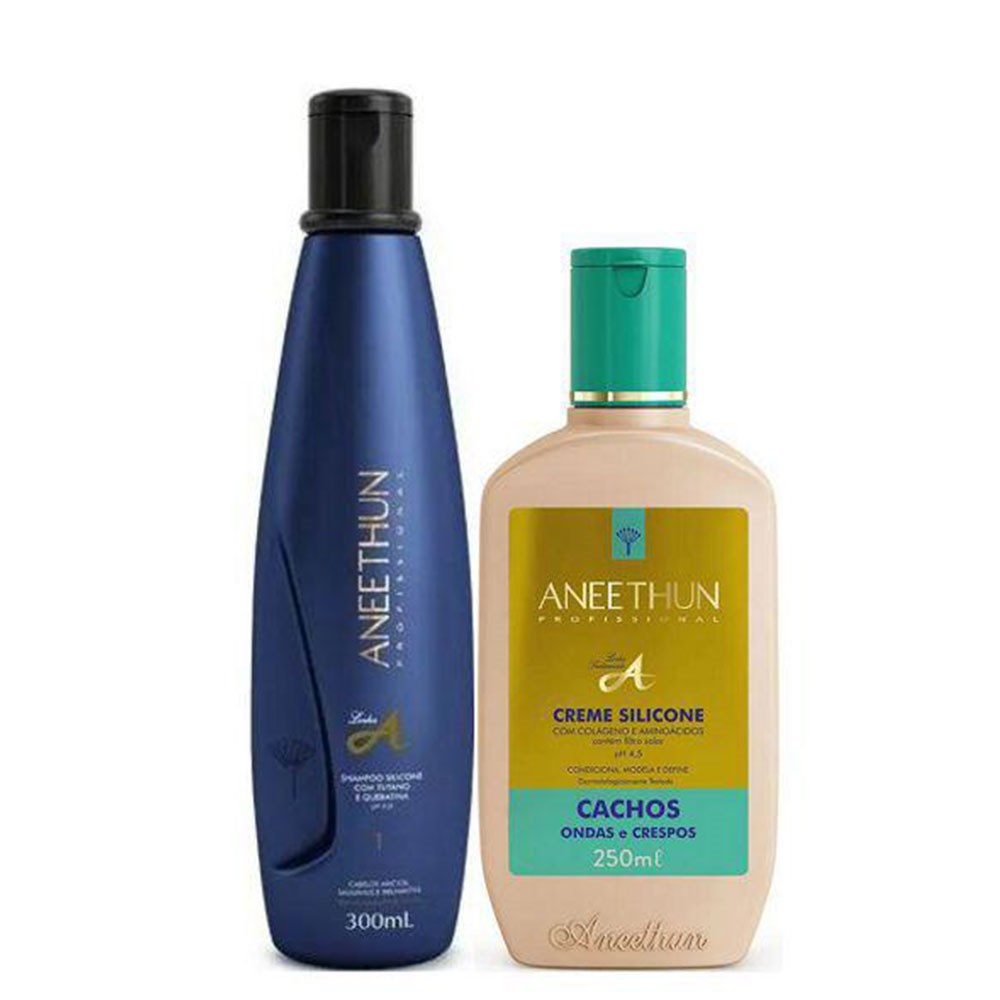 Aneethun Linha A Kit Shampoo 300ml + Creme Cachos Ondas e Crespos 250ml