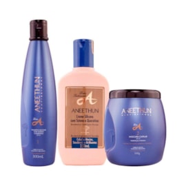 Aneethun Linha A Shampoo 300ml + Máscara 500g + Creme de Silicone 250ml