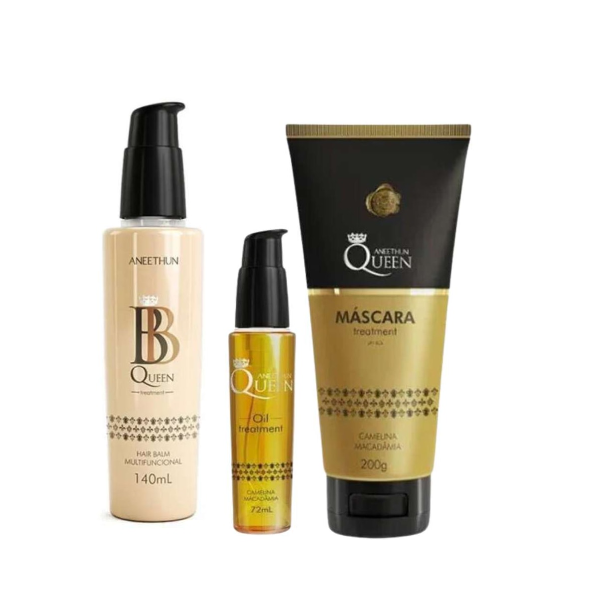 Aneethun Queen Kit Máscara + BB Cream Leave-in + Óleo Aneethun Queen Kit Máscara + BB Cream Leave-in + Óleo