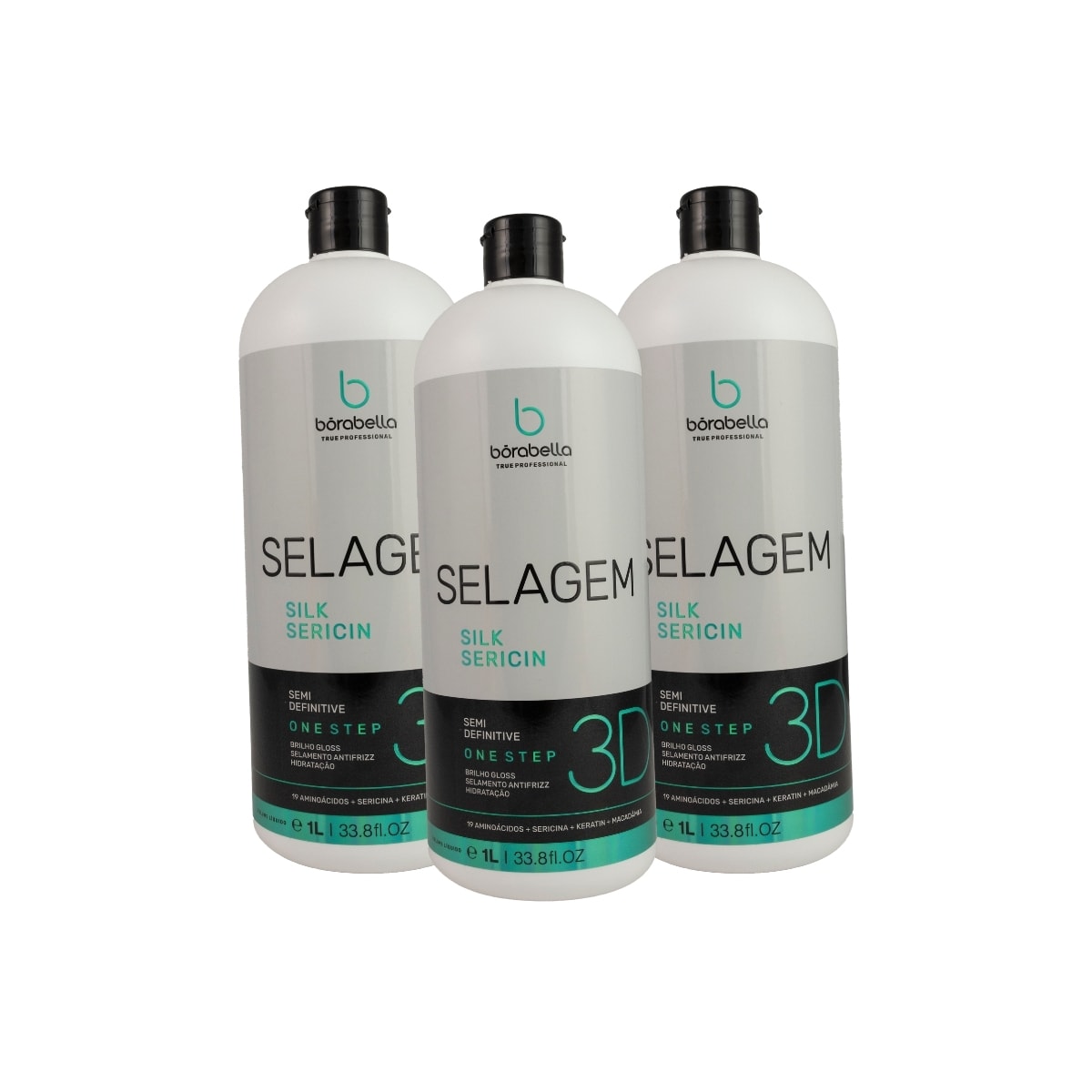 Bórabella Kit 3 Selagem 3D Semi Definitiva Sem Formol 1000ml Bórabella Kit 3 Selagem 3D Semi Definitiva Sem Formol 1000ml