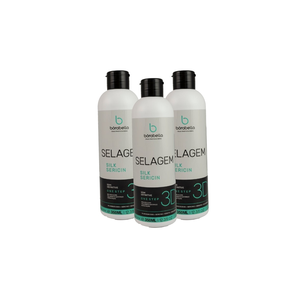 Bórabella Kit 3 Selagem 3D Semi Definitiva Sem Formol 350ml Bórabella Kit 3 Selagem 3D Semi Definitiva Sem Formol 350ml