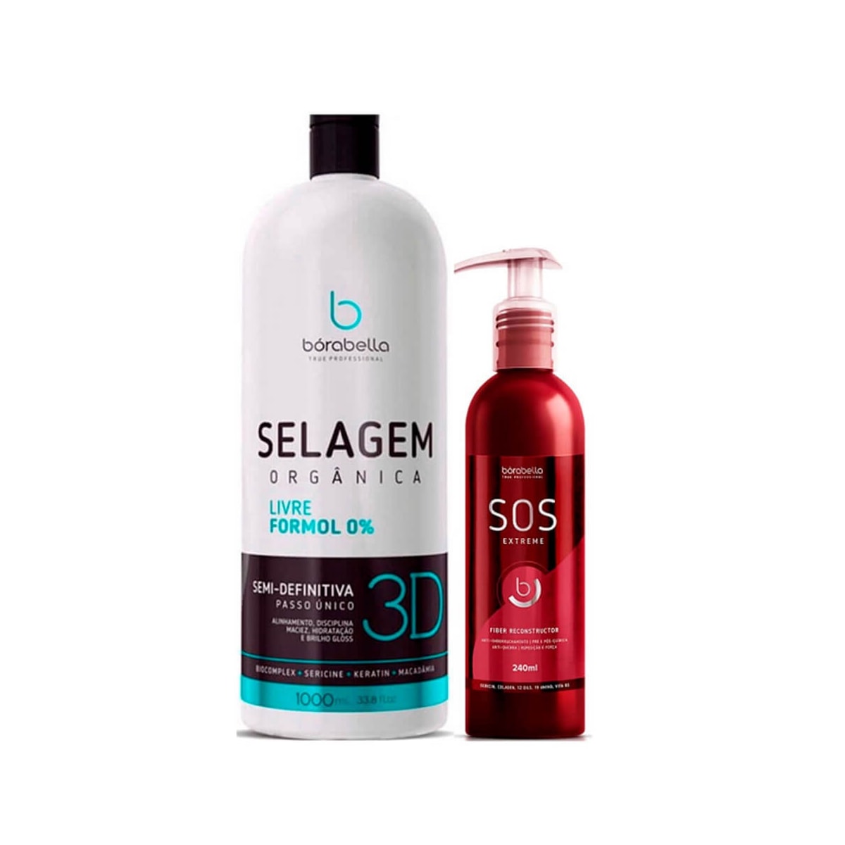 Bórabella Selagem 3D Semi Definitiva Orgânica 1000ml + SOS Extreme Bórabella Selagem 3D Semi Definitiva Orgânica 1000ml + SOS Extreme
