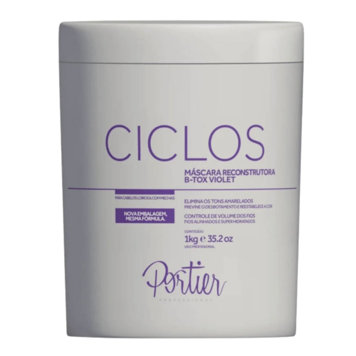 Botox Capilar Capilar Portier Ciclos B-Tox Violet Máscara Reconstrutora 1 Kg Botox Capilar Capilar Portier Ciclos B-Tox Violet Máscara Reconstrutora 1 Kg