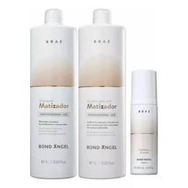 Braé Bond Angel - Shampoo Matizador 1000ml  + Acidificante 1000ml + Leave-in 200ml