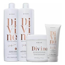 Braé Divine Shampoo + Condicionador 1000ml + Máscara 500g + Leave 200g