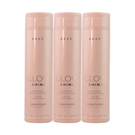 Braé Glow Shine Nutrição e Brilho Kit 3 Condicionador 250ml