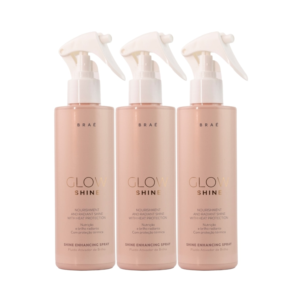 Braé Glow Shine Nutrição e Brilho Kit 3 Fluído 200ml