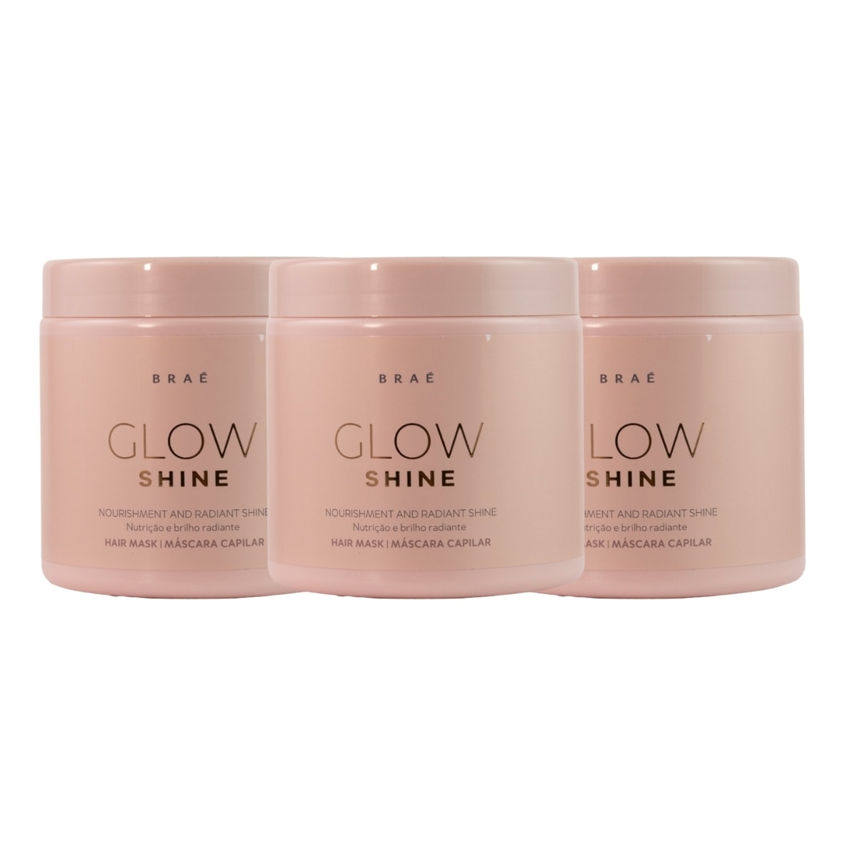 Braé Glow Shine Nutrição e Brilho Kit 3 Máscara 500g