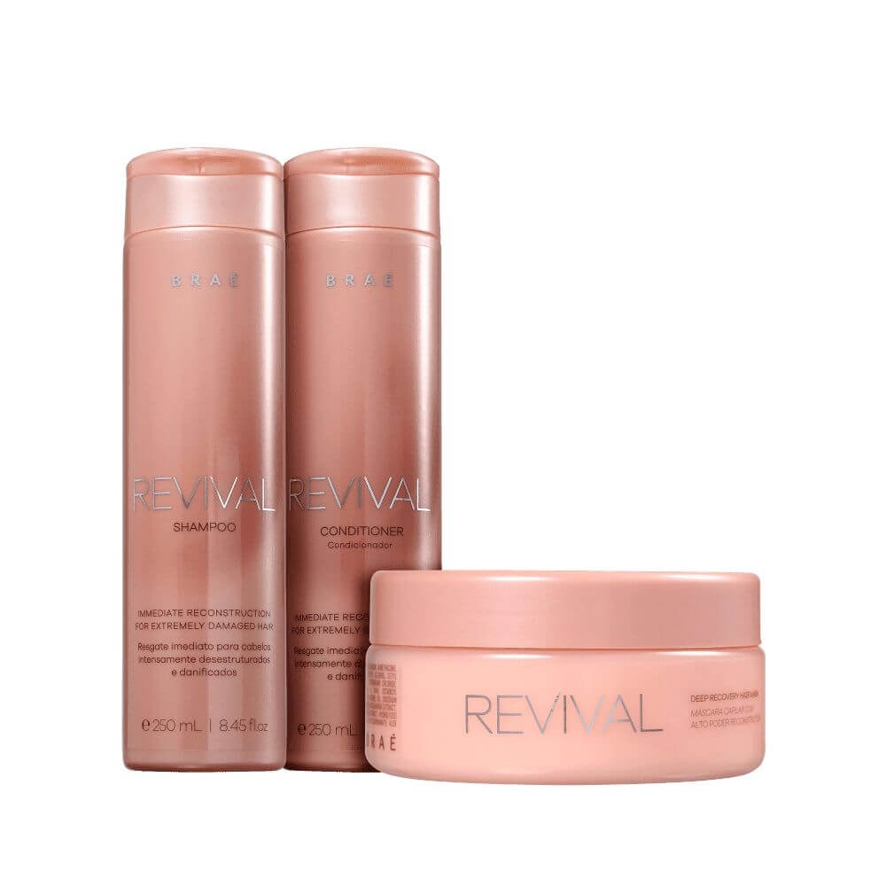 Braé Revival Shampoo 250ml + Condicionador 250ml + Máscara 200g