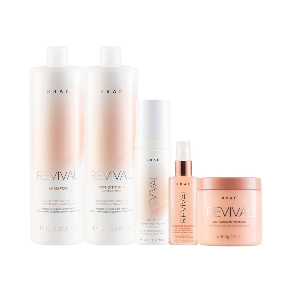 Braé Revival Tratamento Capilar Kit Home Care 5 Produtos Braé Revival Tratamento Capilar Kit Home Care 5 Produtos