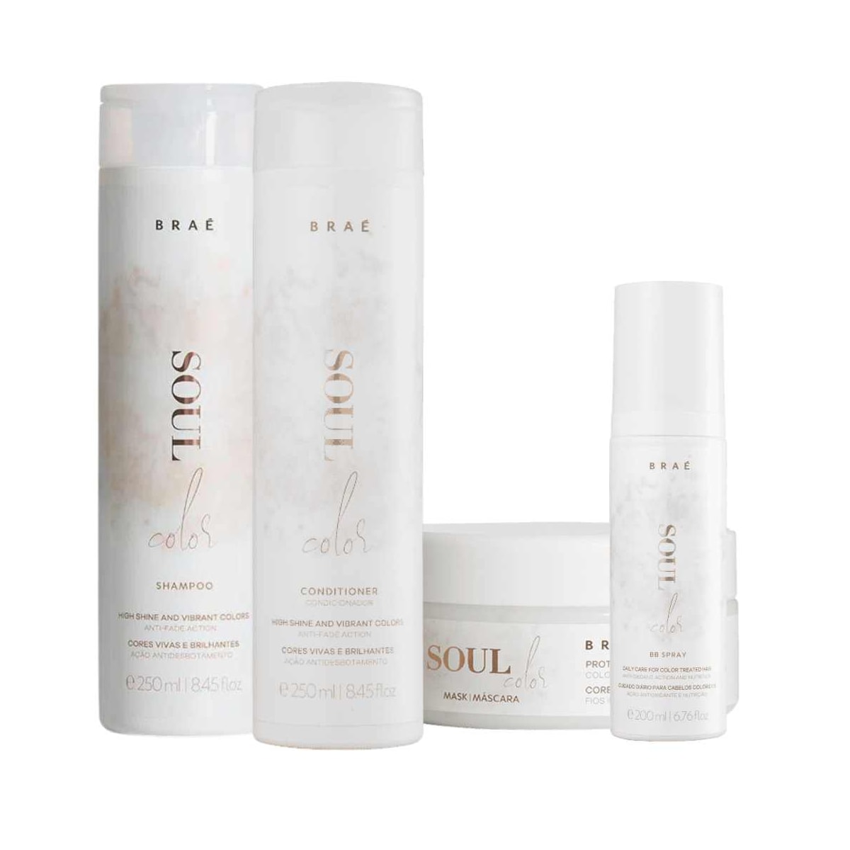 Braé Soul Color Shampoo + Condicionador + Máscara + BB Spray 200ml