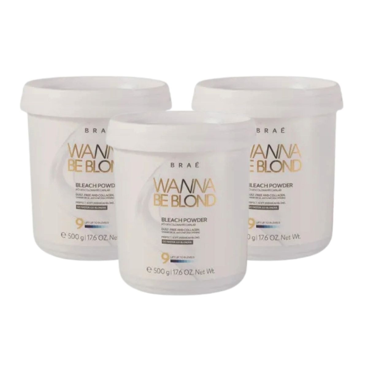 Braé Wanna Be Blond Kit 3 Pó Descolorante Capilar 500g
