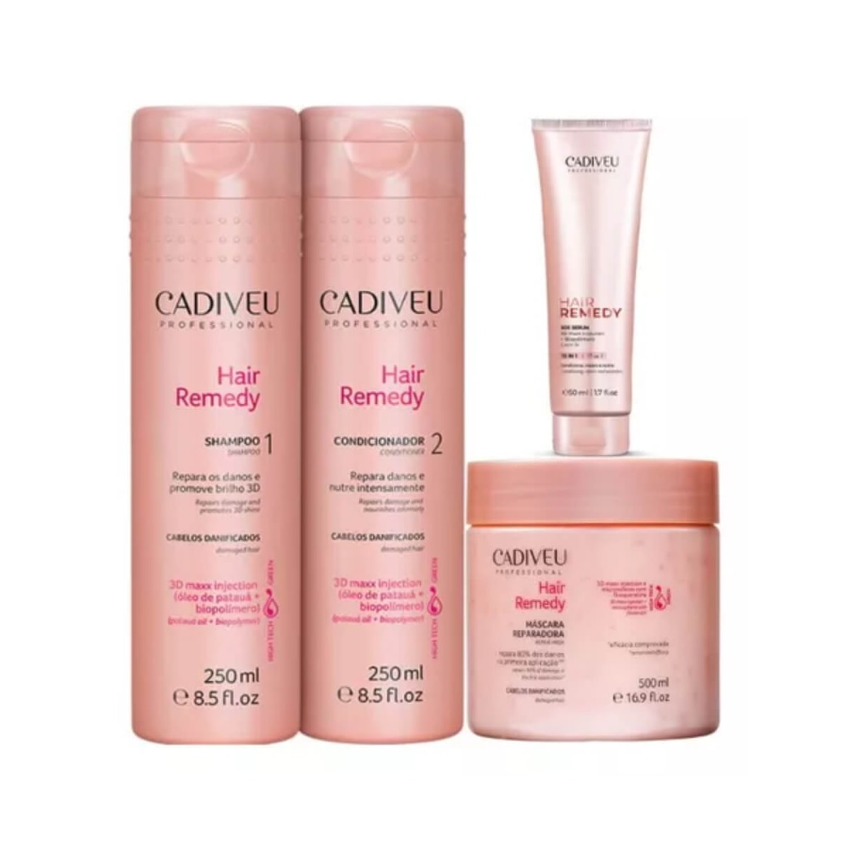 Cadiveu Hair Remedy Reparador Kit Duo + Máscara 500ml + Leave-in 50ml Cadiveu Hair Remedy Reparador Kit Duo + Máscara 500ml + Leave-in 50ml
