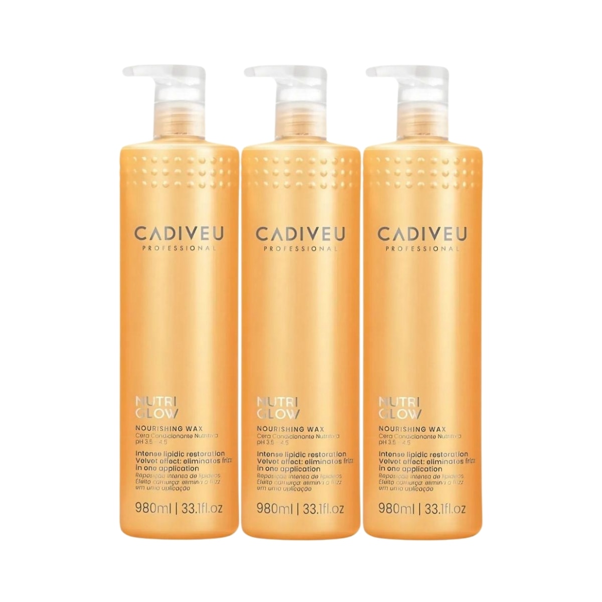 Cadiveu Nutri Glow Nourishing Wax Kit 3 Condicionante 980ml