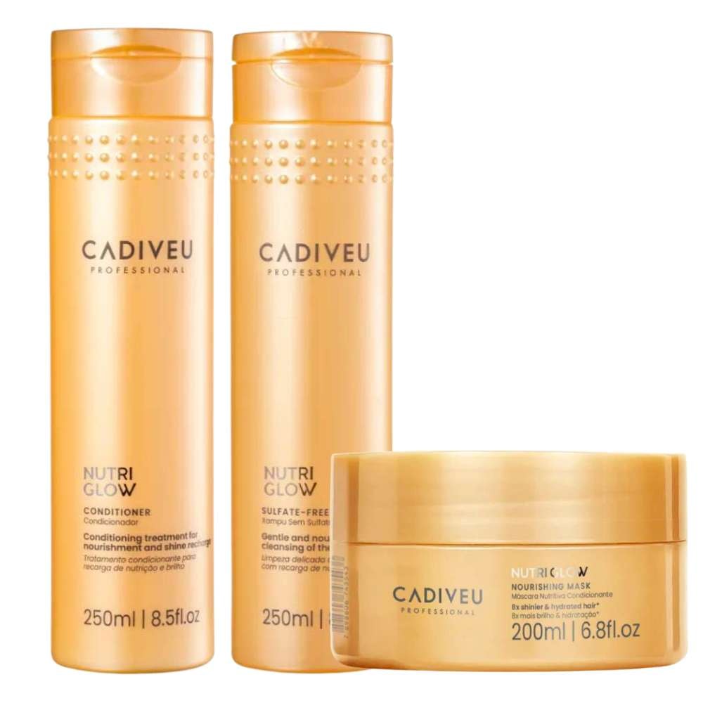 Cadiveu Nutri Glow Shampoo 250ml + Condicionador 250ml + Máscara 200ml