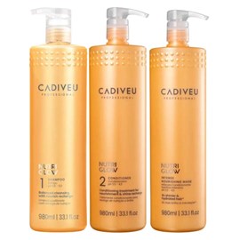 Cadiveu Nutri Glow Shampoo 980ml + Condicionador 980ml + Máscara 980ml