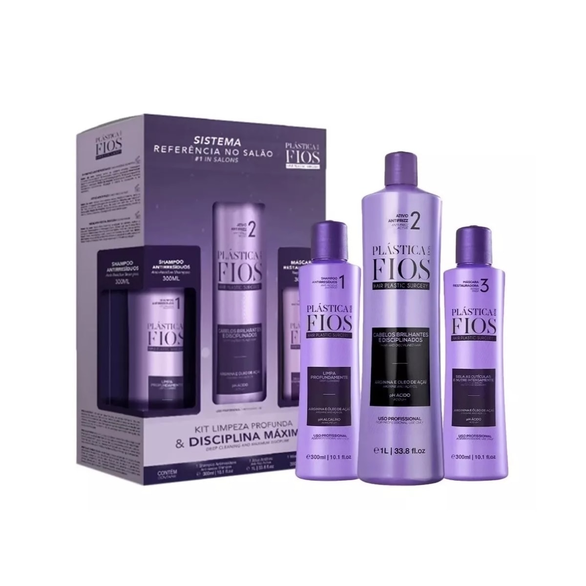 Cadiveu Plástica dos Fios Selagem Térmica Escova Inteligente (2 x 300ml+1L)