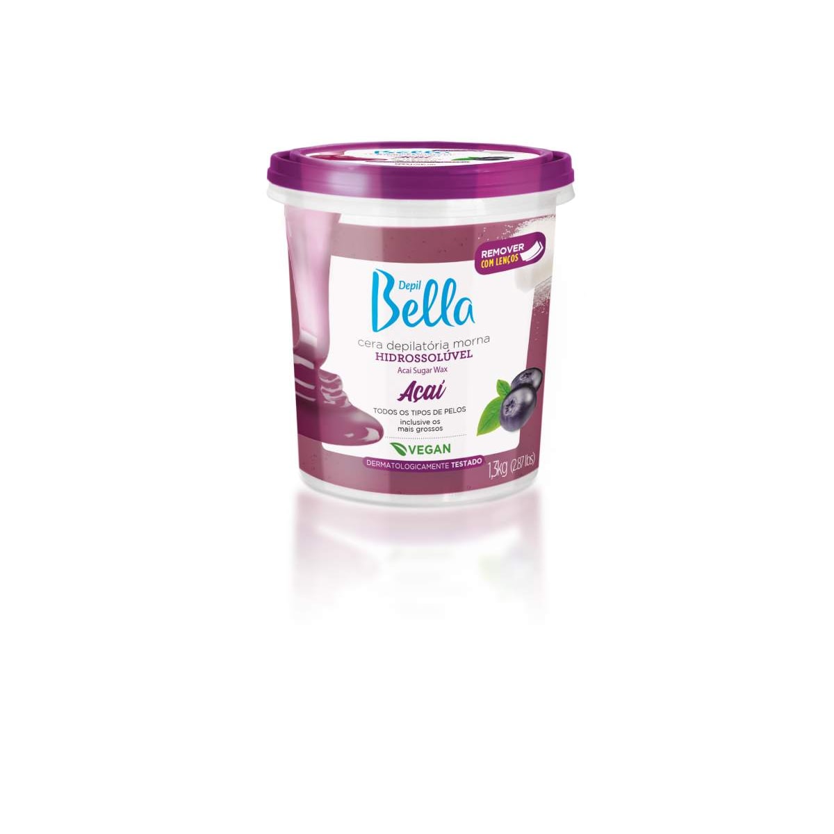 Cera Depilatória Depil Bella Morna Hidrossolúvel Açai 1300 g