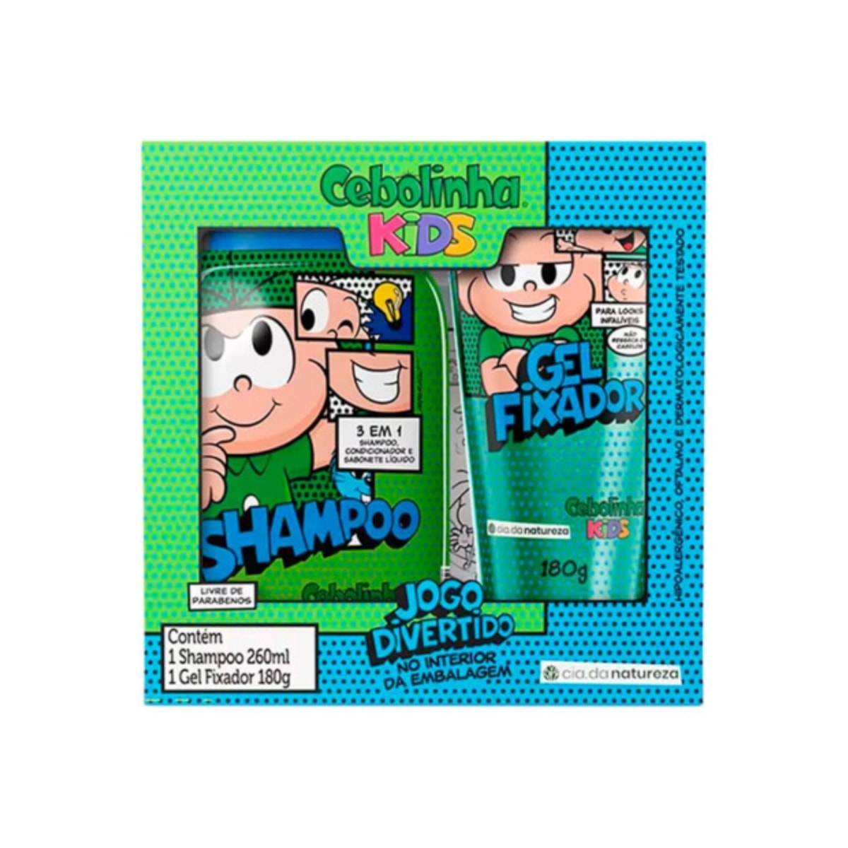 Cia da Natureza Cebolinha Kit Shampoo 3 em 1 Gel Fixador 180 g Cia da Natureza Cebolinha Kit Shampoo 3 em 1 Gel Fixador 180 g