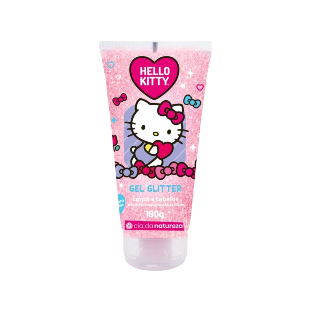 Cia da Natureza Gel Glitter Corpo e Cabelo Hello Kitty 180 g