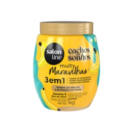 Creme de Pentear Salon Line Cachos dos Sonhos Banana Multy 3 em 1 Creme para Cabelo Cacheado 1 Kg