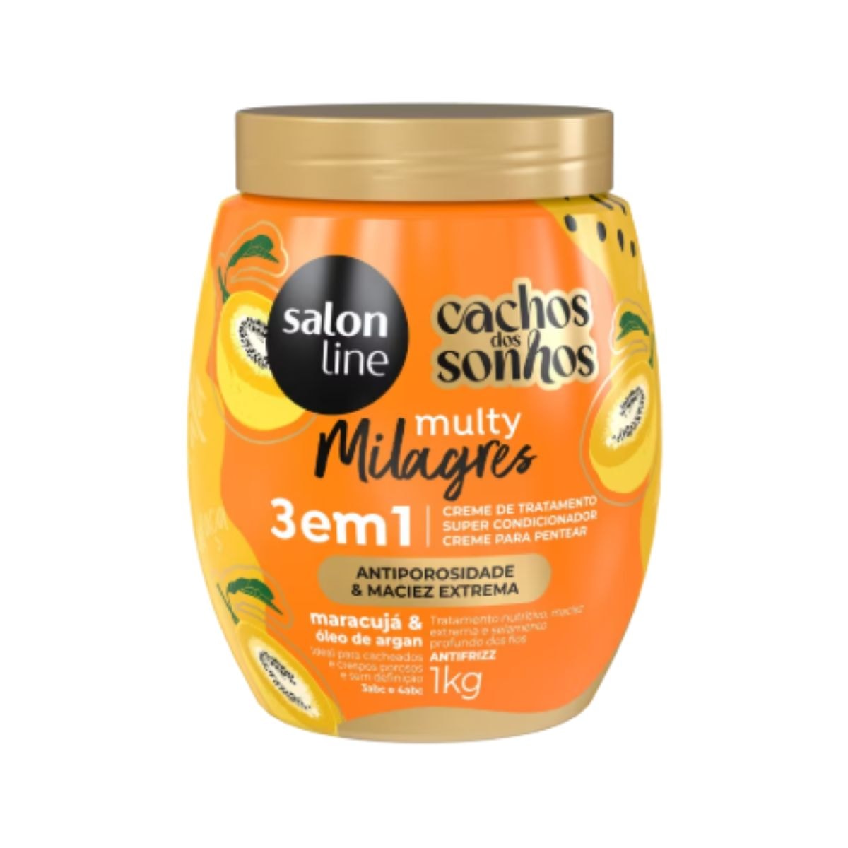 Creme de Pentear Salon Line Cachos dos Sonhos Maracujá Multy 3 em 1 Creme para Cabelo Cacheado 1 Kg Creme de Pentear Salon Line Cachos dos Sonhos Maracujá Multy 3 em 1 Creme para Cabelo Cacheado 1 Kg