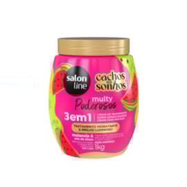 Creme de Pentear Salon Line Cachos dos Sonhos Melancia Multy 3 em 1 Creme para Cabelo Cacheado 1 Kg