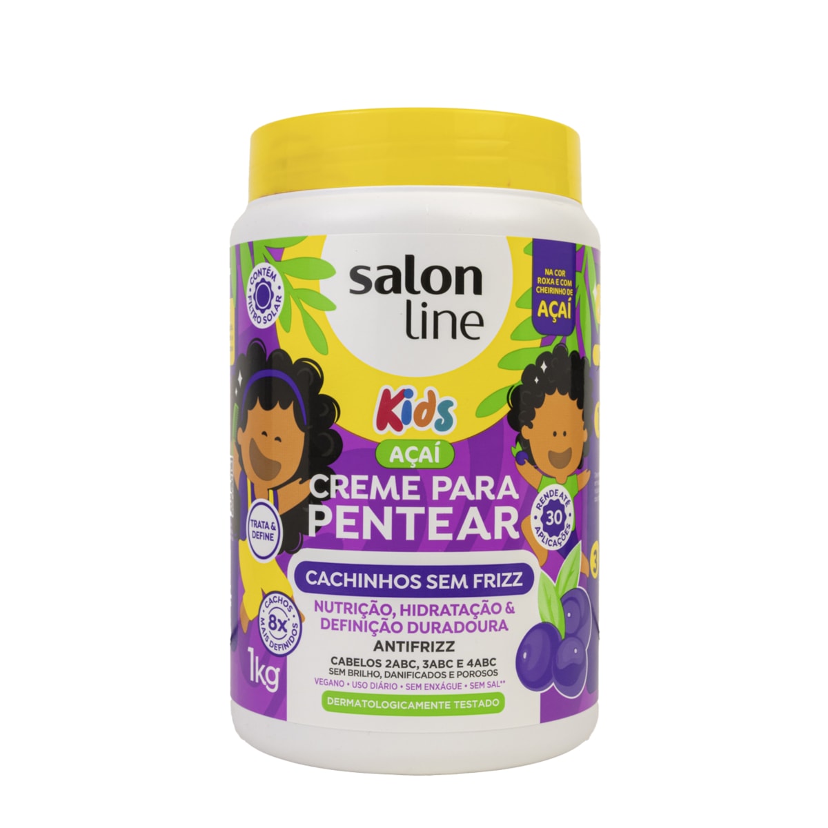 Creme de Pentear Salon Line Kids Açai Cachinhos Sem Frizz Creme 1 Litro