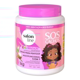 Creme de Pentear Salon Line SOS Cachos Kids 5 em 1 Creme para Cabelo Cacheado 1 Kg
