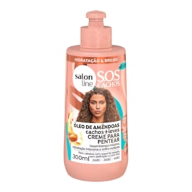 Creme de Pentear Salon Line SOS Cachos Oleo de Amendôas para Cabelo Cacheado 300 ml