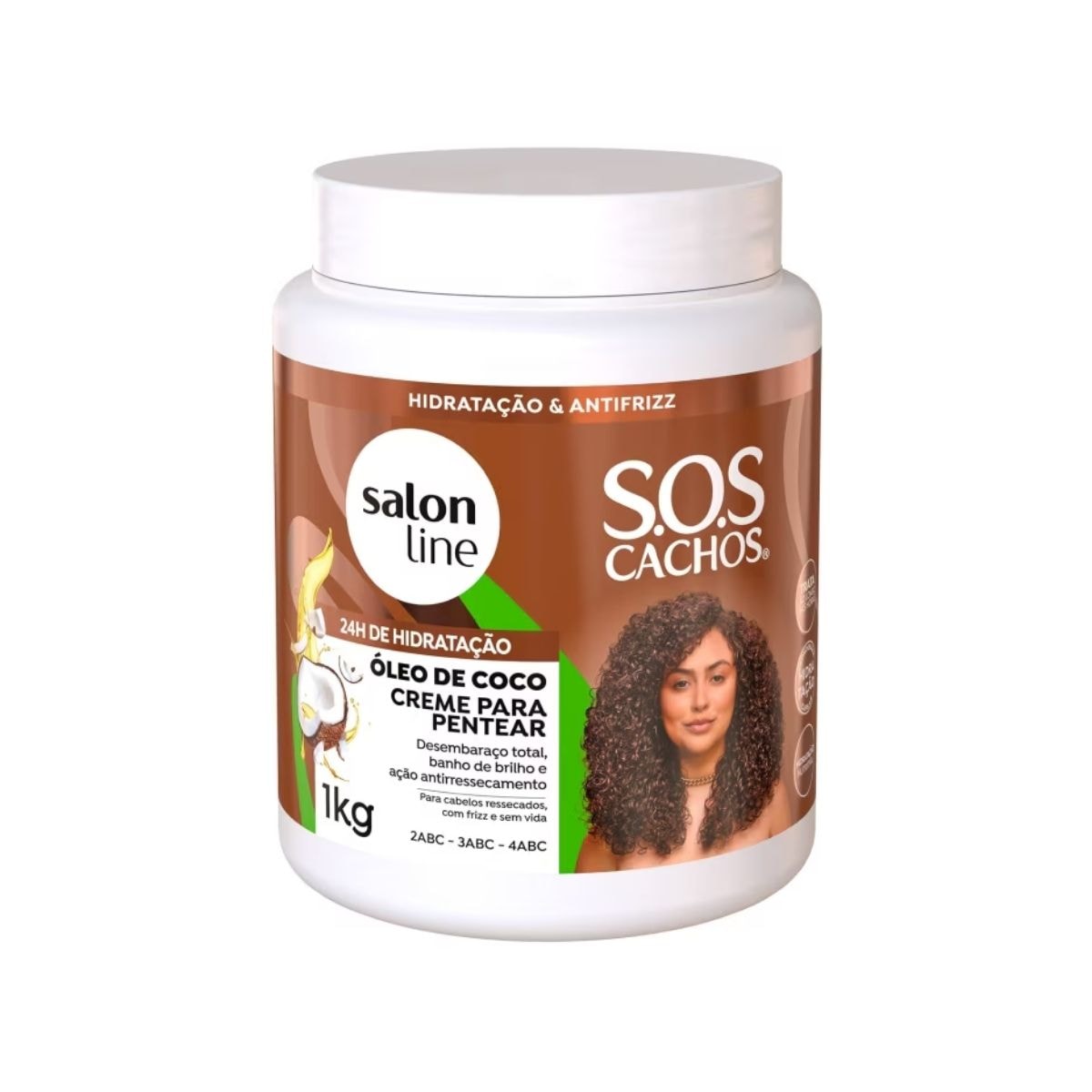 Creme de Pentear Salon Line SOS Cachos Oleo de Coco para Cabelo Cacheado 1 Kg