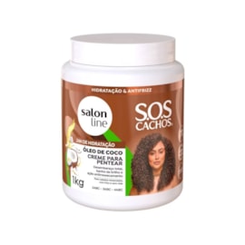 Creme de Pentear Salon Line SOS Cachos Oleo de Coco para Cabelo Cacheado 1 Kg