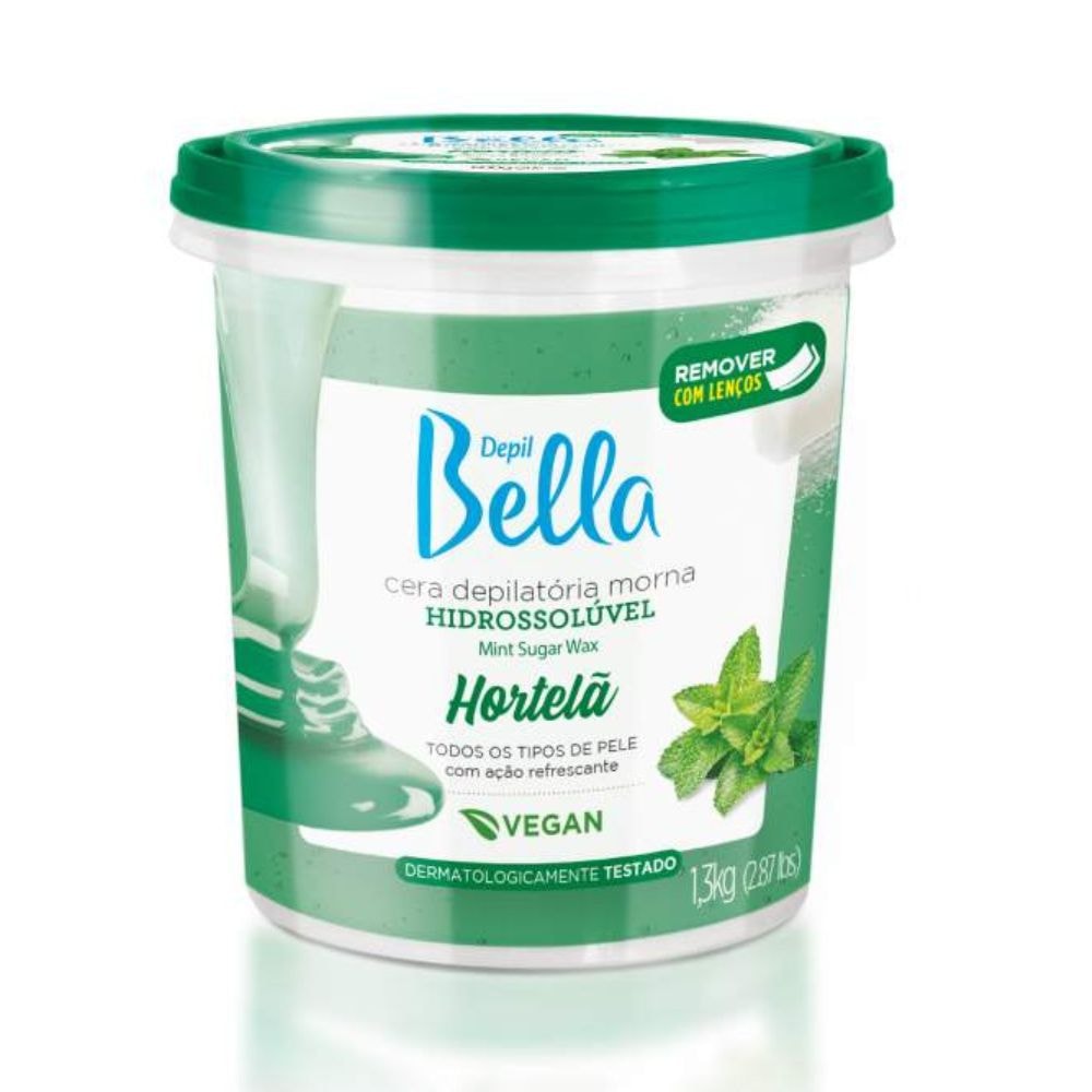 Depil Bella Cera Depilatória Morna Hidrossolúvel Hortelã 1300g