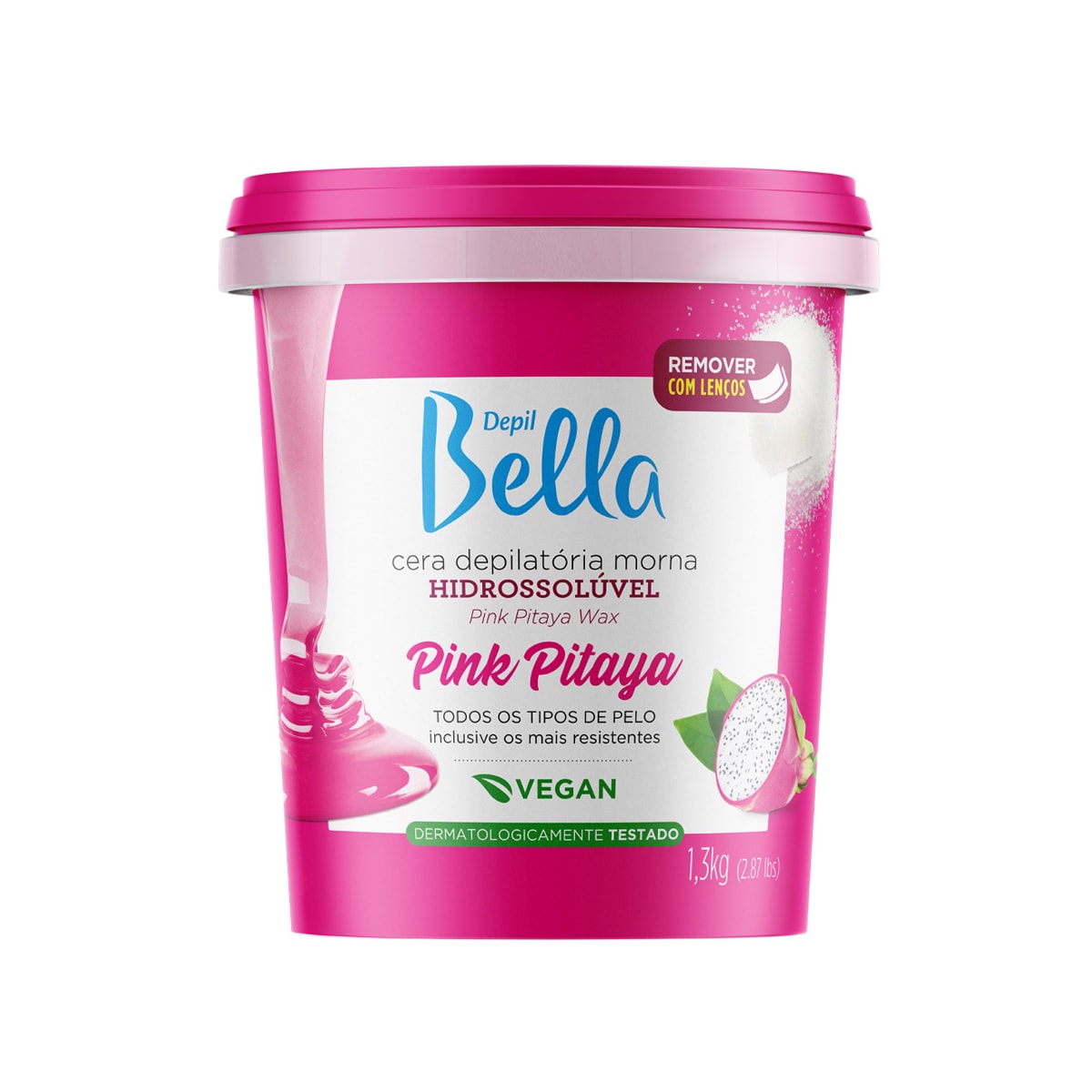 Depil Bella Cera Depilatória Morna Hidrossolúvel Pink Pitaya 1300g Depil Bella Cera Depilatória Morna Hidrossolúvel Pink Pitaya 1300g