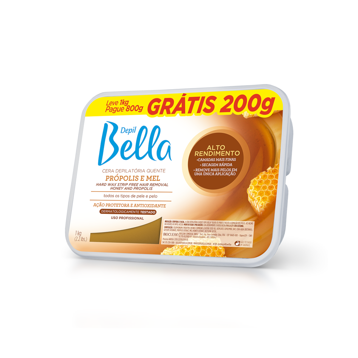 Depil Bella Cera Depilatória Própolis e Mel 800g Depil Bella Cera Depilatória Própolis e Mel 800g