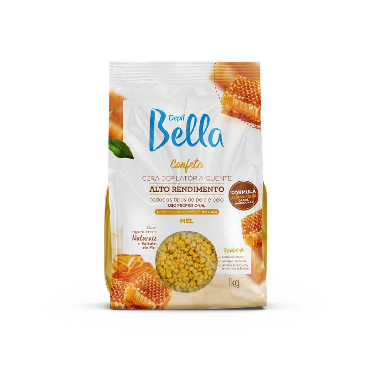Depil Bella Cera Depilatória Quente Confete Mel 1000g