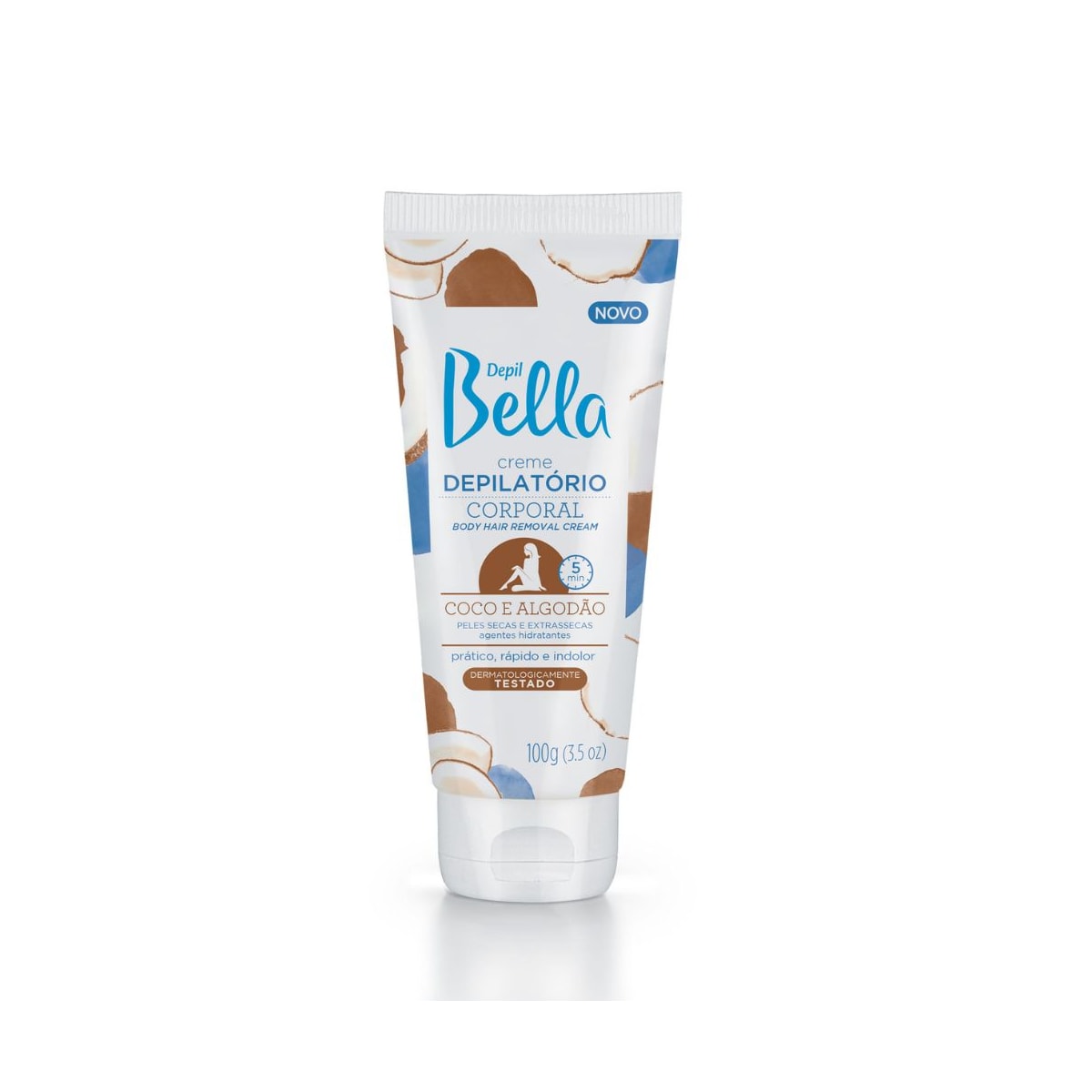 Depil Bella Creme Depilatório Corporal Coco e Algodão 100g