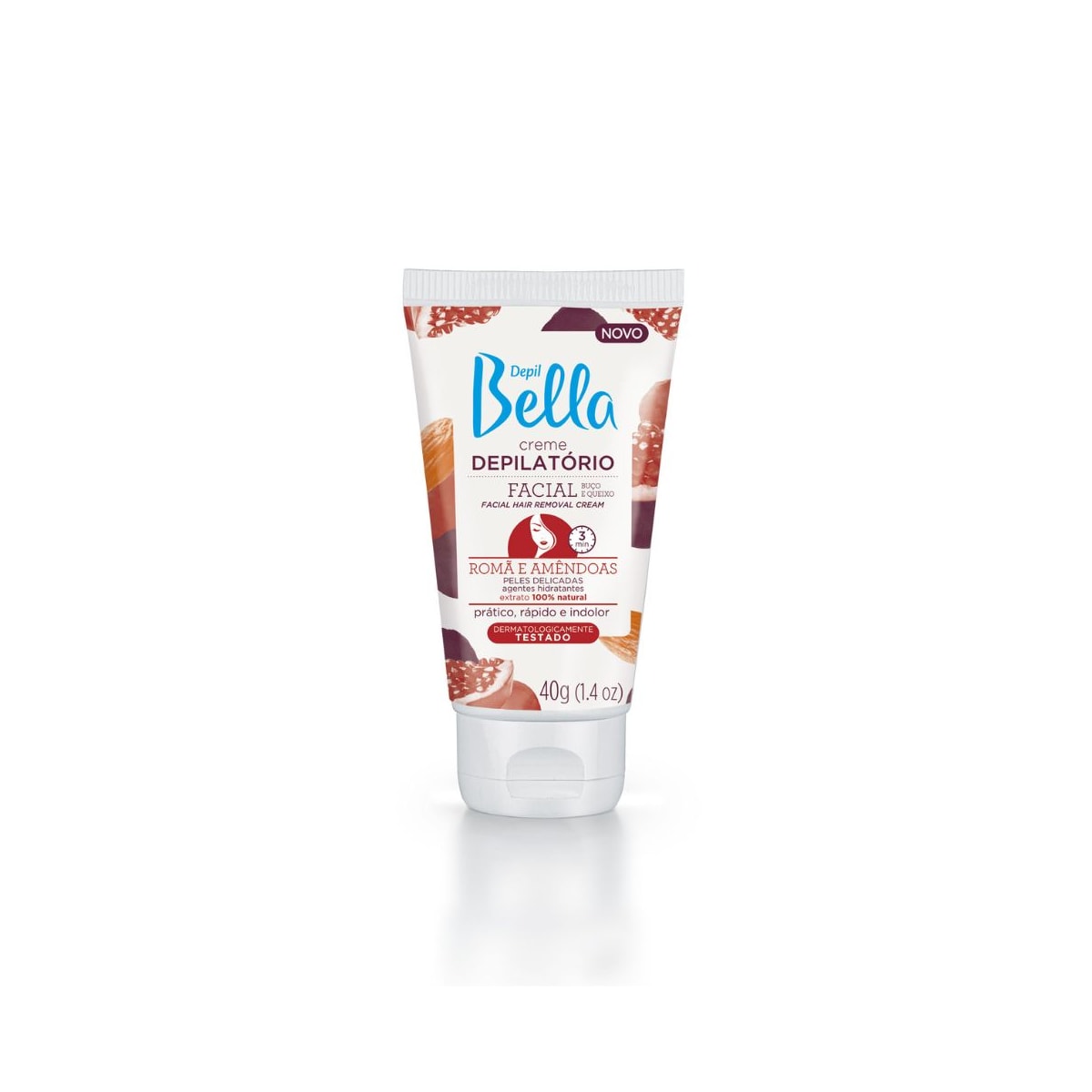 Depil Bella Creme Depilatório Facial Romã e Amêndoas 40g Depil Bella Creme Depilatório Facial Romã e Amêndoas 40g
